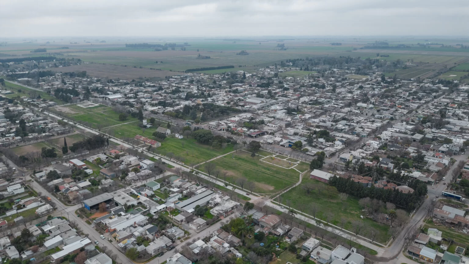 Vista aérea de Zavalla, Santa Fe